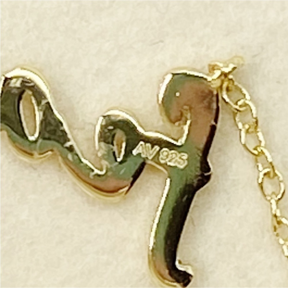 fearless Necklace from Argento Vivo Script Message Gold Word Art nwt New - Picture 4 of 9
